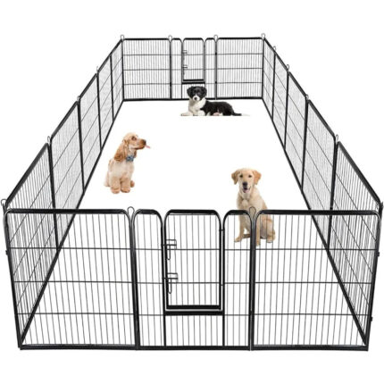 Fence 40 Inch Height 16 Panels Metal Dog Pen