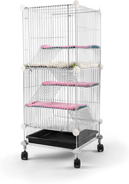 Cages for Hamster, Rat or Other Small Animals Indoor, Expandable/Stackable, 14x14x28 in